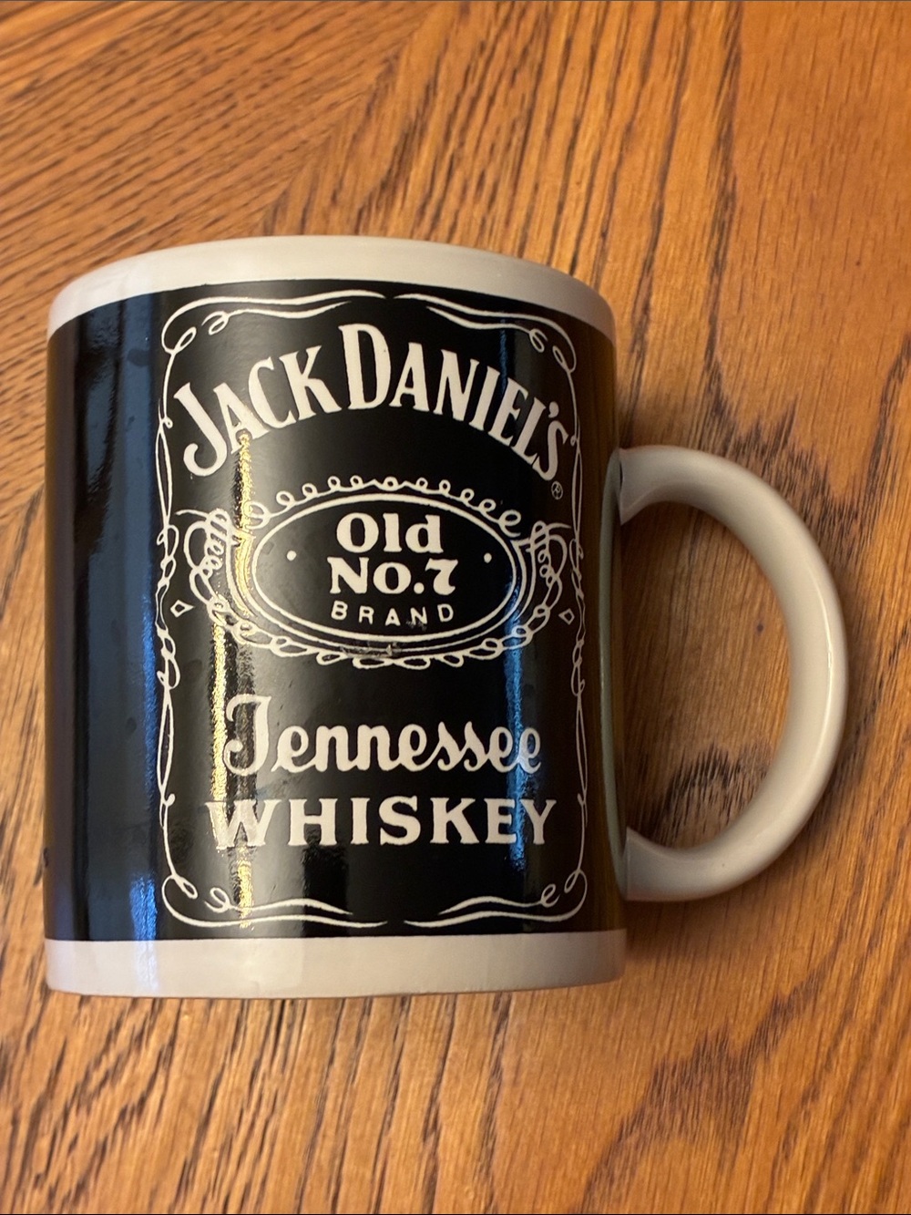Jack Daniels Black and White Tennessee Whiskey Logo Mug